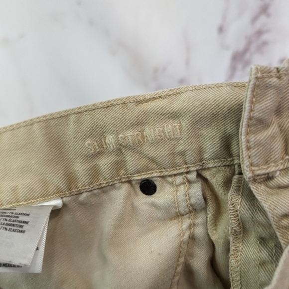 American Eagle Outfitters Pants Mens 36x30 Khaki Denim Slim Straight Jeans - Picture 9 of 13